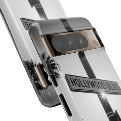 Hollywood Blvd Phone Case | Vintage Los Angeles Street Sign | Black & White LA Aesthetic