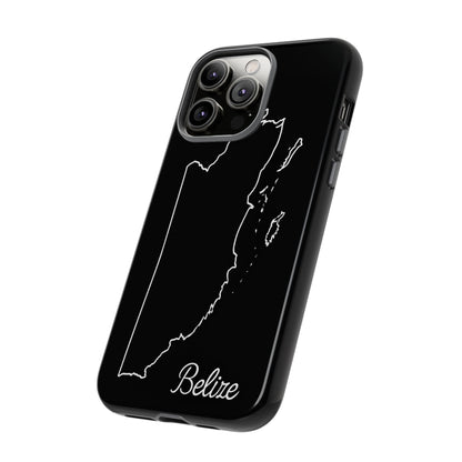 Belize Outline Phone Case – Minimal Country Map Tough Case (iPhone, Samsung, Pixel)