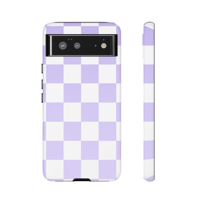 Lavender Checkerboard Phone Case | Pastel Aesthetic Checkered iPhone & Samsung Tough Case