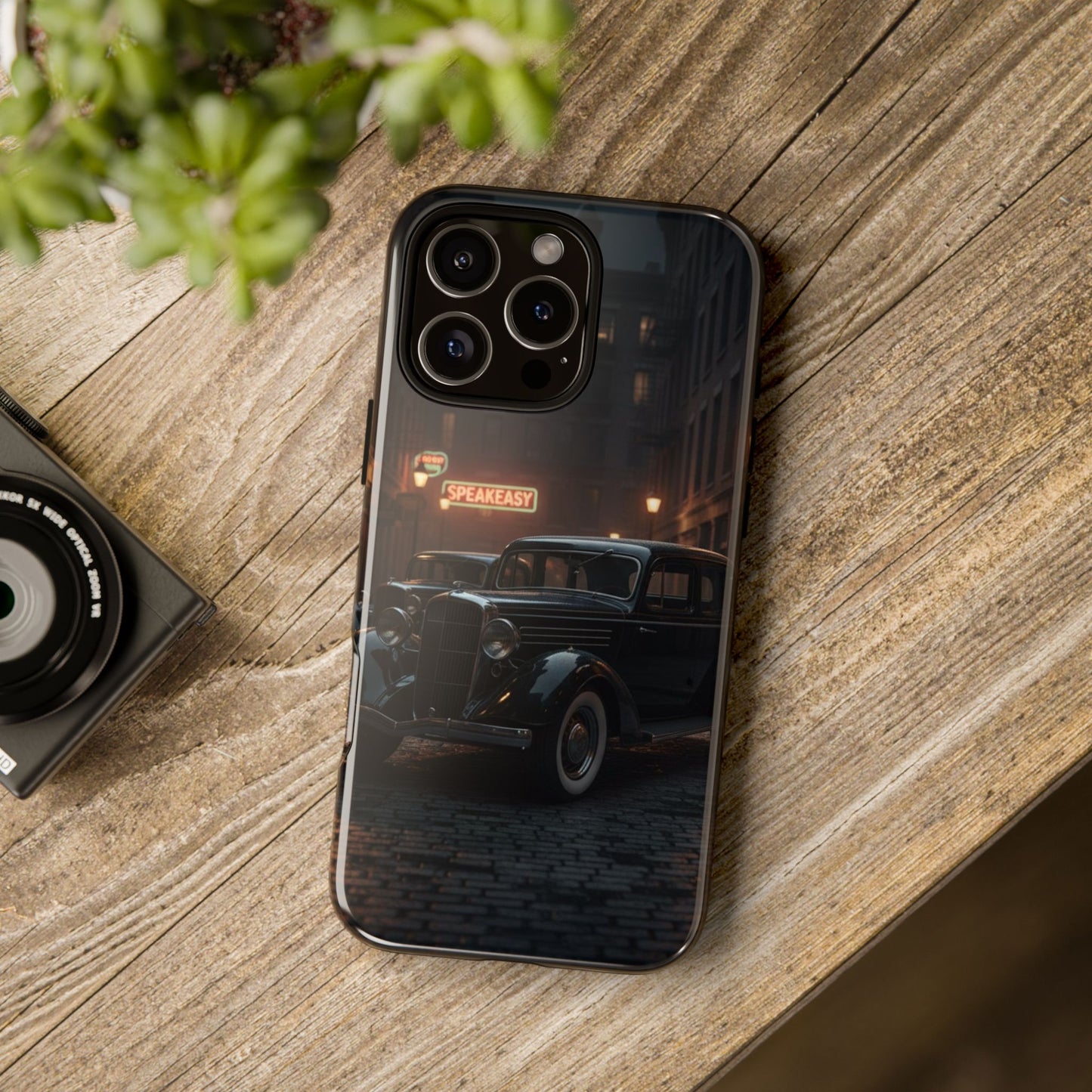 Vintage Classic Car Phone Case | Retro Noir Aesthetic | 1930s Street Scene Tough Case for iPhone & Samsung