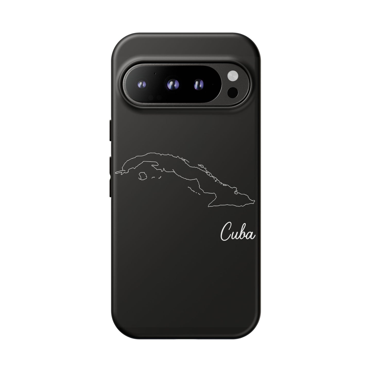 Cuba Outline Phone Case – Minimal Country Map Tough Case (iPhone, Samsung, Pixel)