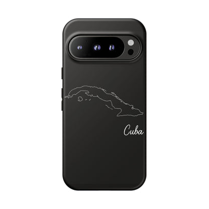 Cuba Outline Phone Case – Minimal Country Map Tough Case (iPhone, Samsung, Pixel)