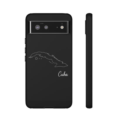 Cuba Outline Phone Case – Minimal Country Map Tough Case (iPhone, Samsung, Pixel)
