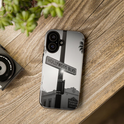 Hollywood Blvd Phone Case | Vintage Los Angeles Street Sign | Black & White LA Aesthetic