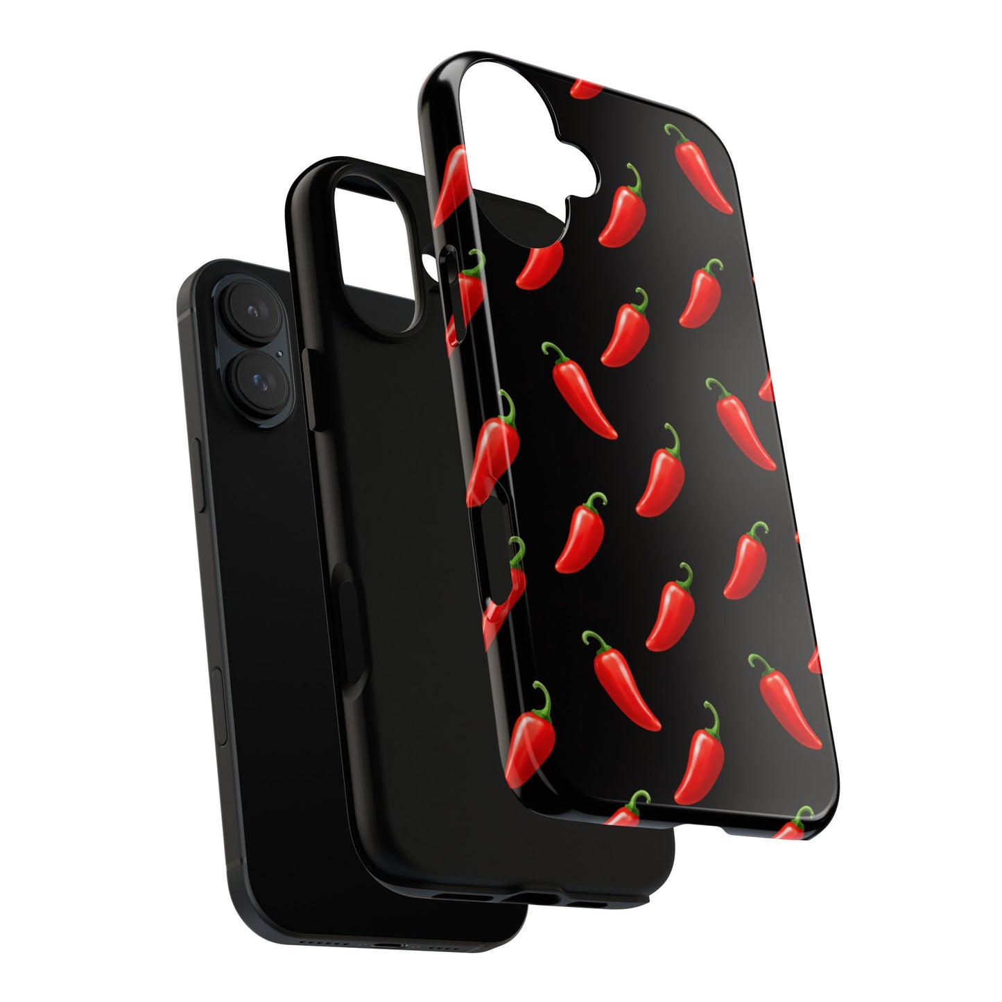 Spicy Chili Pepper Phone Case – Black Cute Hot Pepper Tough Cover for Iphone, Samsung Galaxy and Pixel