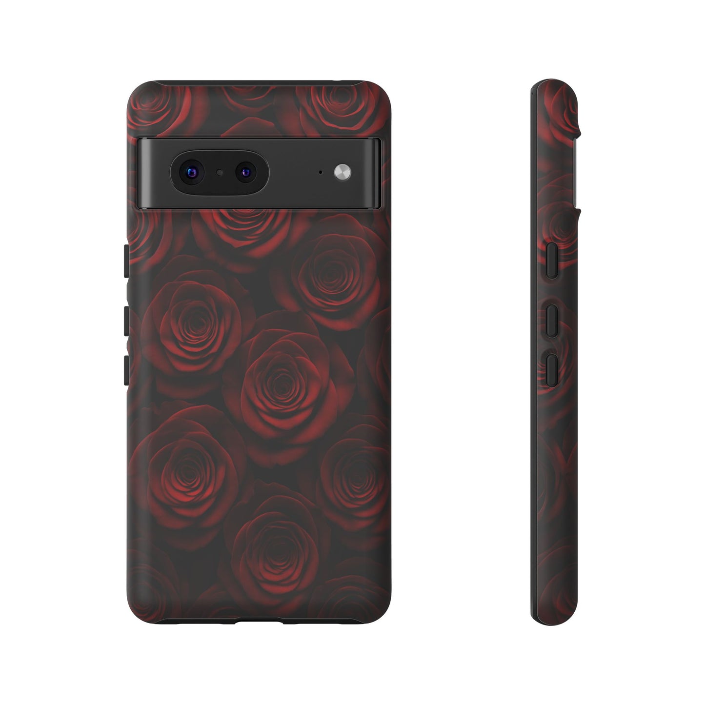 Dark Red Rose Phone Case – Gothic Floral Tough Case (iPhone, Samsung, Pixel)