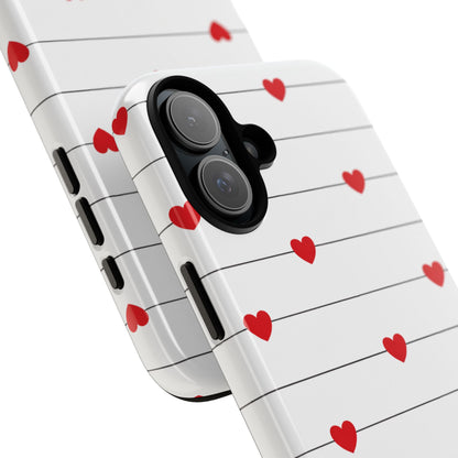 Red Heart Stripe iPhone Case | Tough Shockproof Love Aesthetic Cover