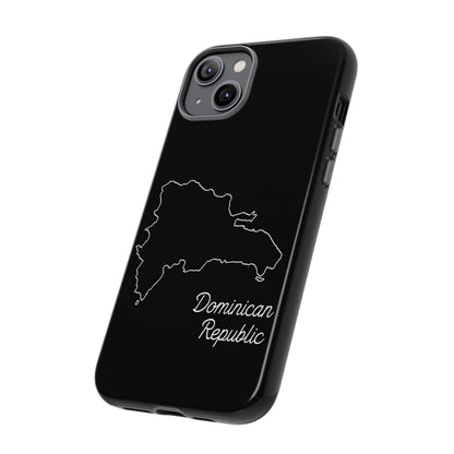 Dominican Republic Outline Phone Case – Minimal Country Map Tough Case (iPhone, Samsung, Pixel)