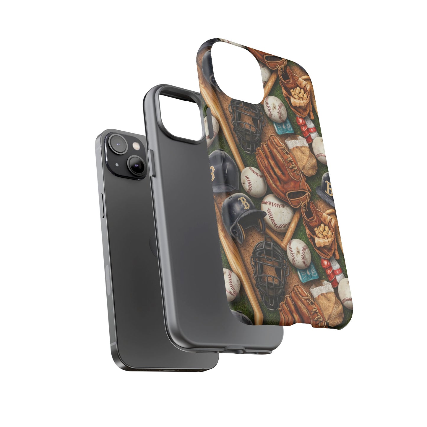 Baseball Gear Collage Phone Case – Vintage Baseball Equipment Sports Tough Case