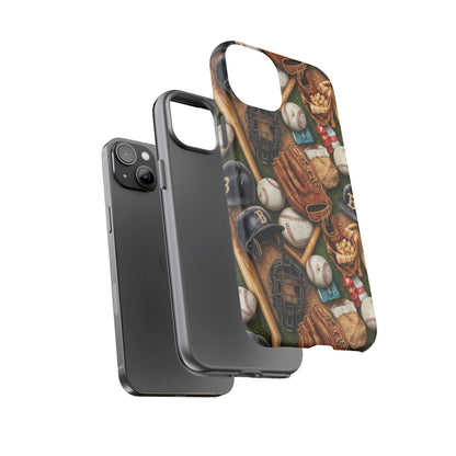 Baseball Gear Collage Phone Case – Vintage Baseball Equipment Sports Tough Case