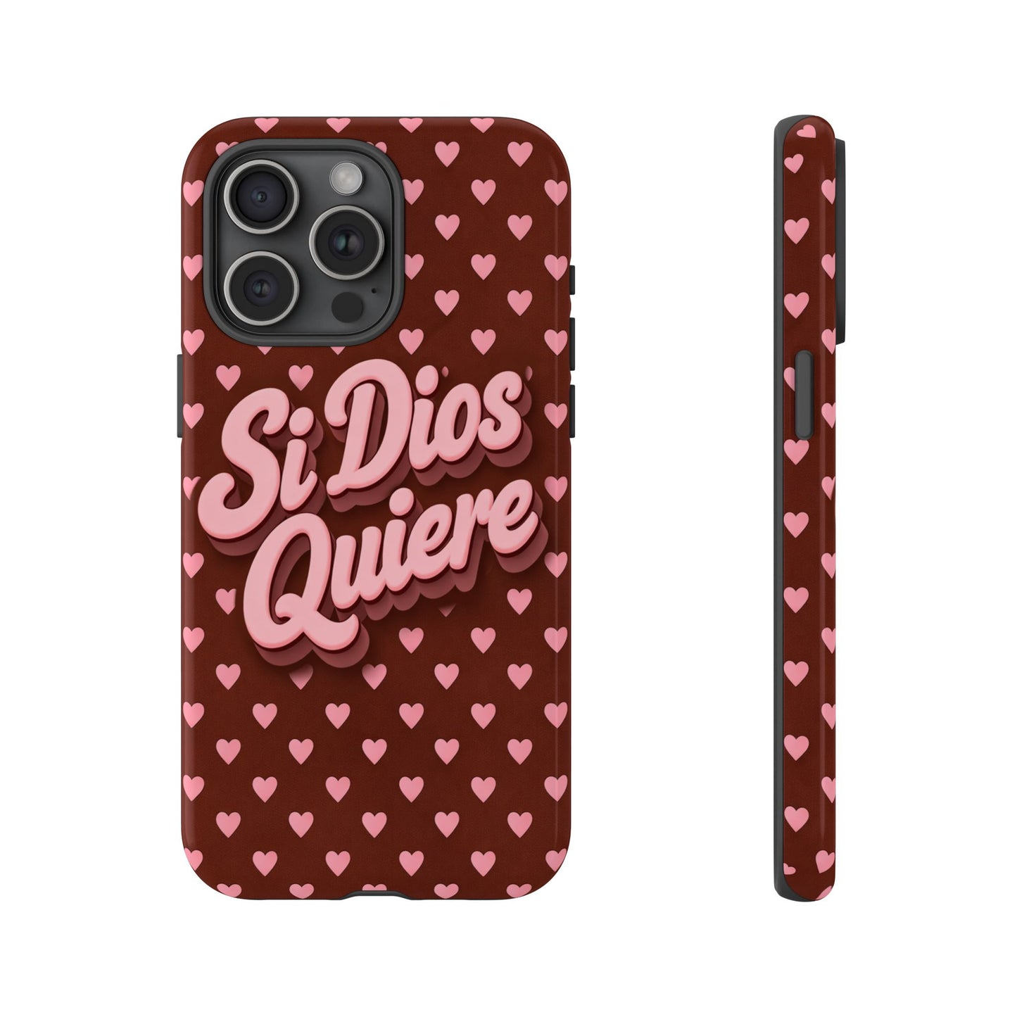 Si Dios Quiere Phone Case Latina Aesthetic Pink Hearts iPhone Samsung