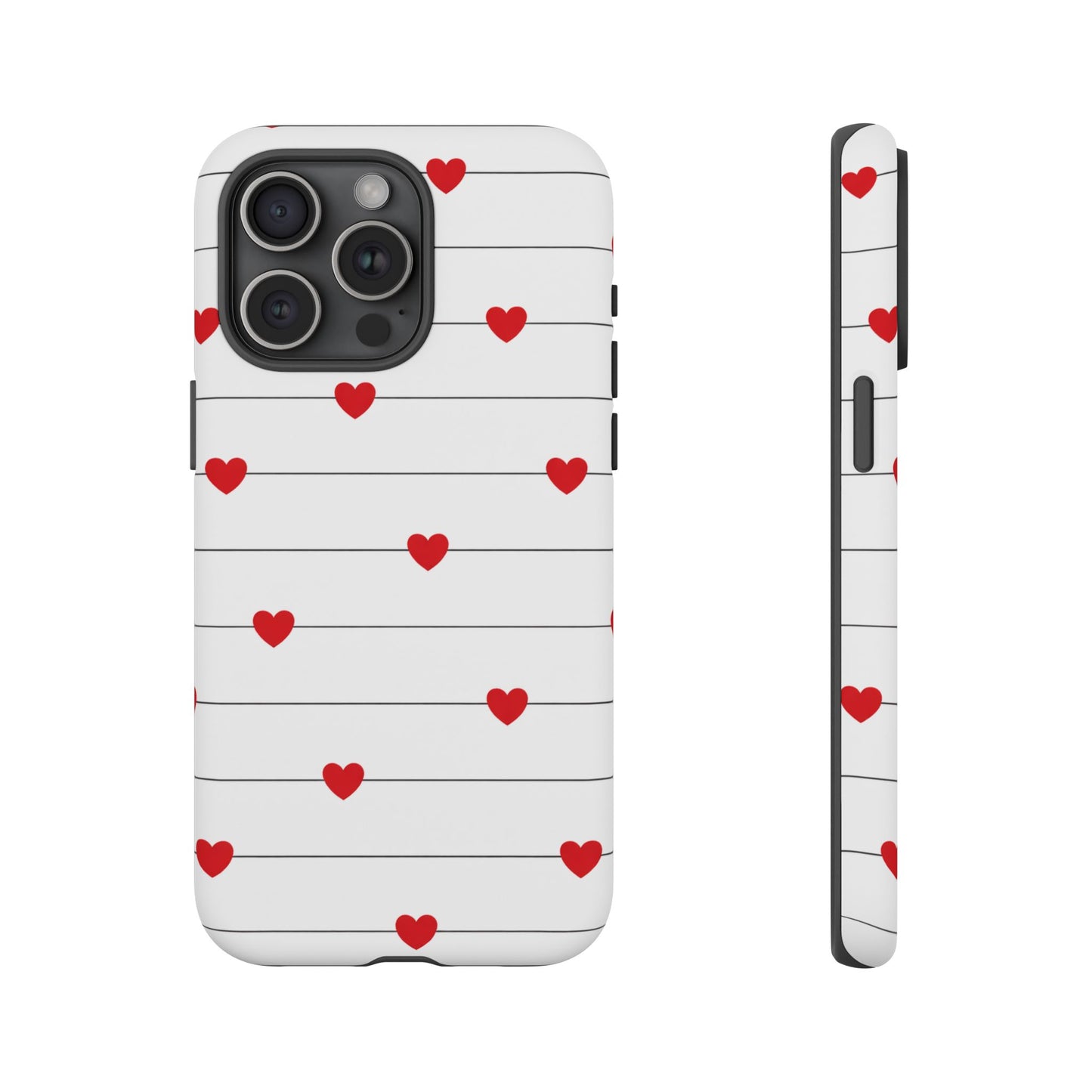 Red Heart Stripe iPhone Case | Tough Shockproof Love Aesthetic Cover