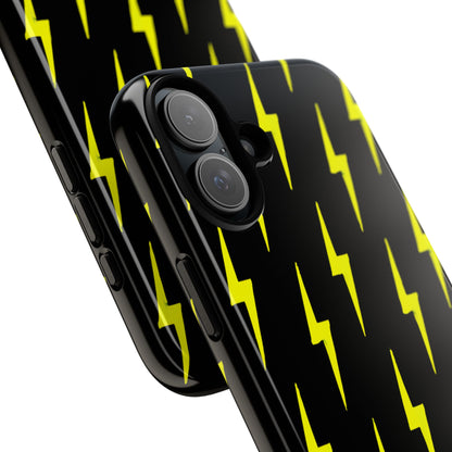 Yellow Lightning Bolt Tough Phone Case | Bold Electric Pattern Case for Iphone, Samsung Galaxy and Pixel