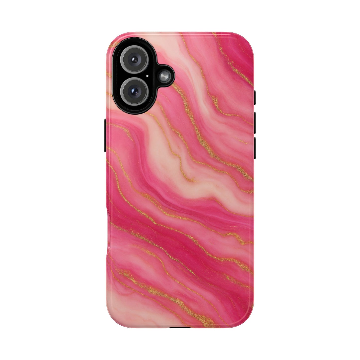Pink Marble Phone Case | Rose Gold Swirl Aesthetic Tough Protective Case