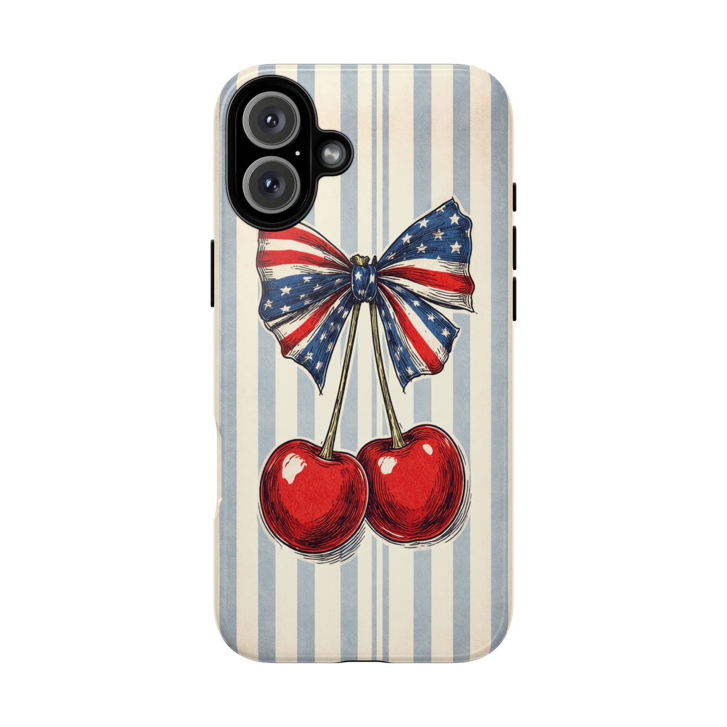 Patriotic Cherry Phone Case Americana Coquette Aesthetic iPhone Samsung