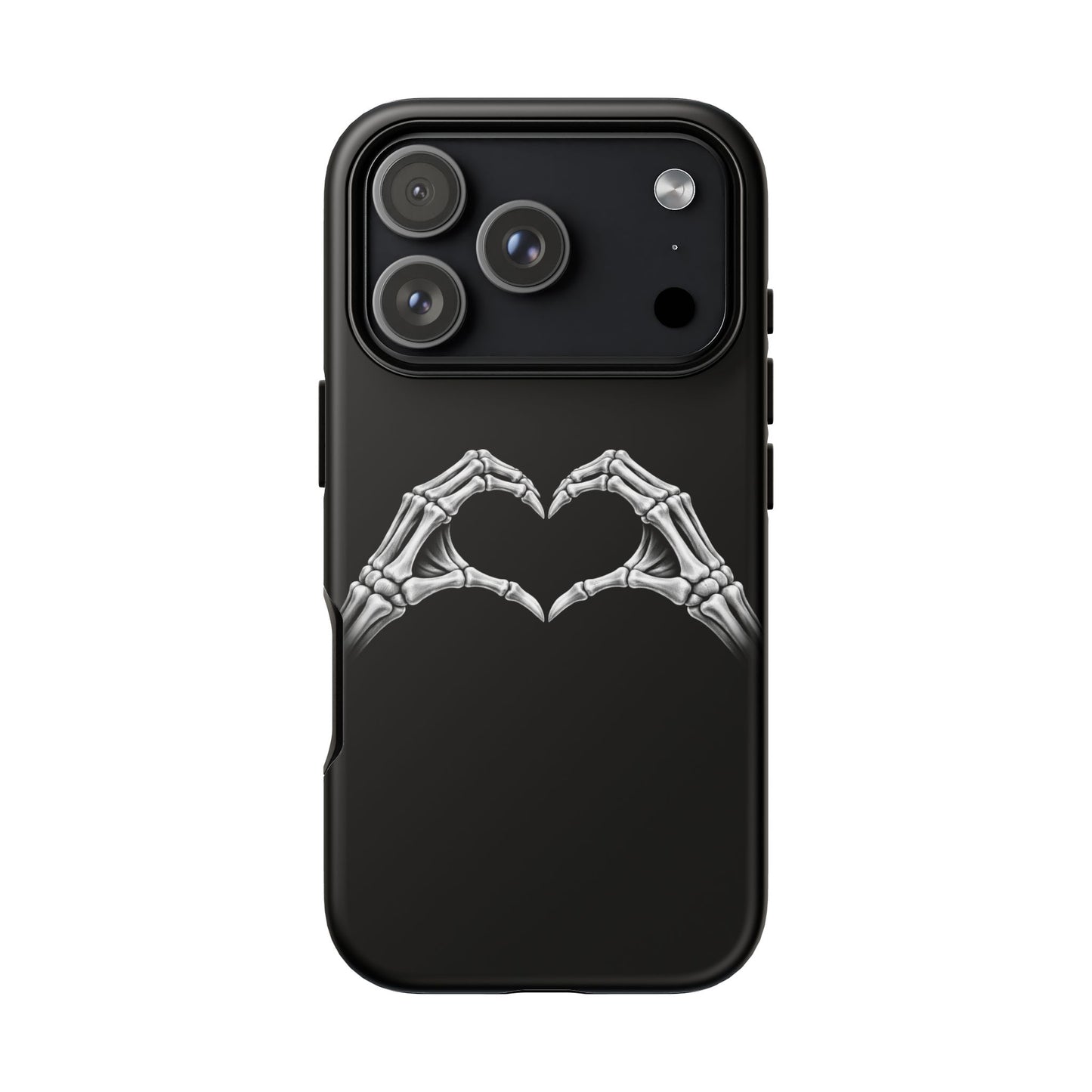 Skeleton Hands Heart Phone Case | Gothic Black Protective Cover