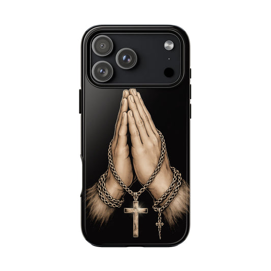 Praying Hands Cross Phone Case – Christian Faith Scripture Cover