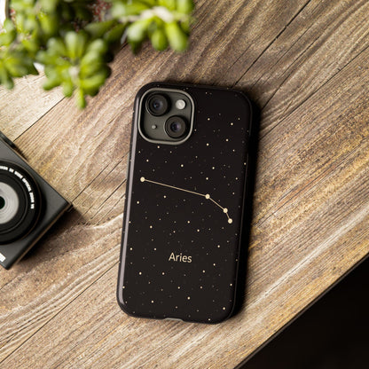 Aries Zodiac Constellation Phone Case – Luxe Gold Celestial Cover