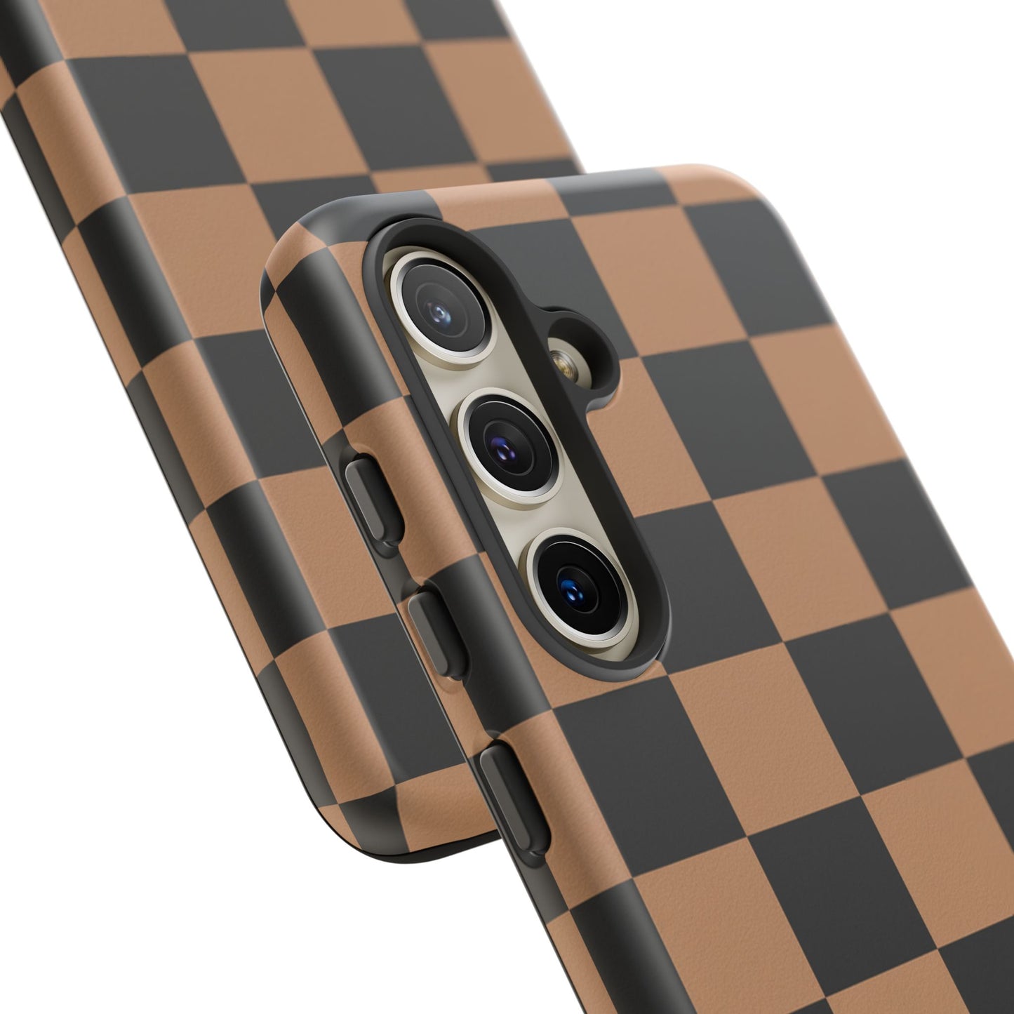 Brown Checkerboard Phone Case | Aesthetic Tough Protective Case