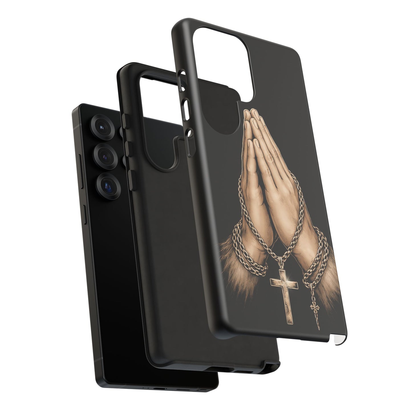 Praying Hands Cross Phone Case – Christian Faith Scripture Cover