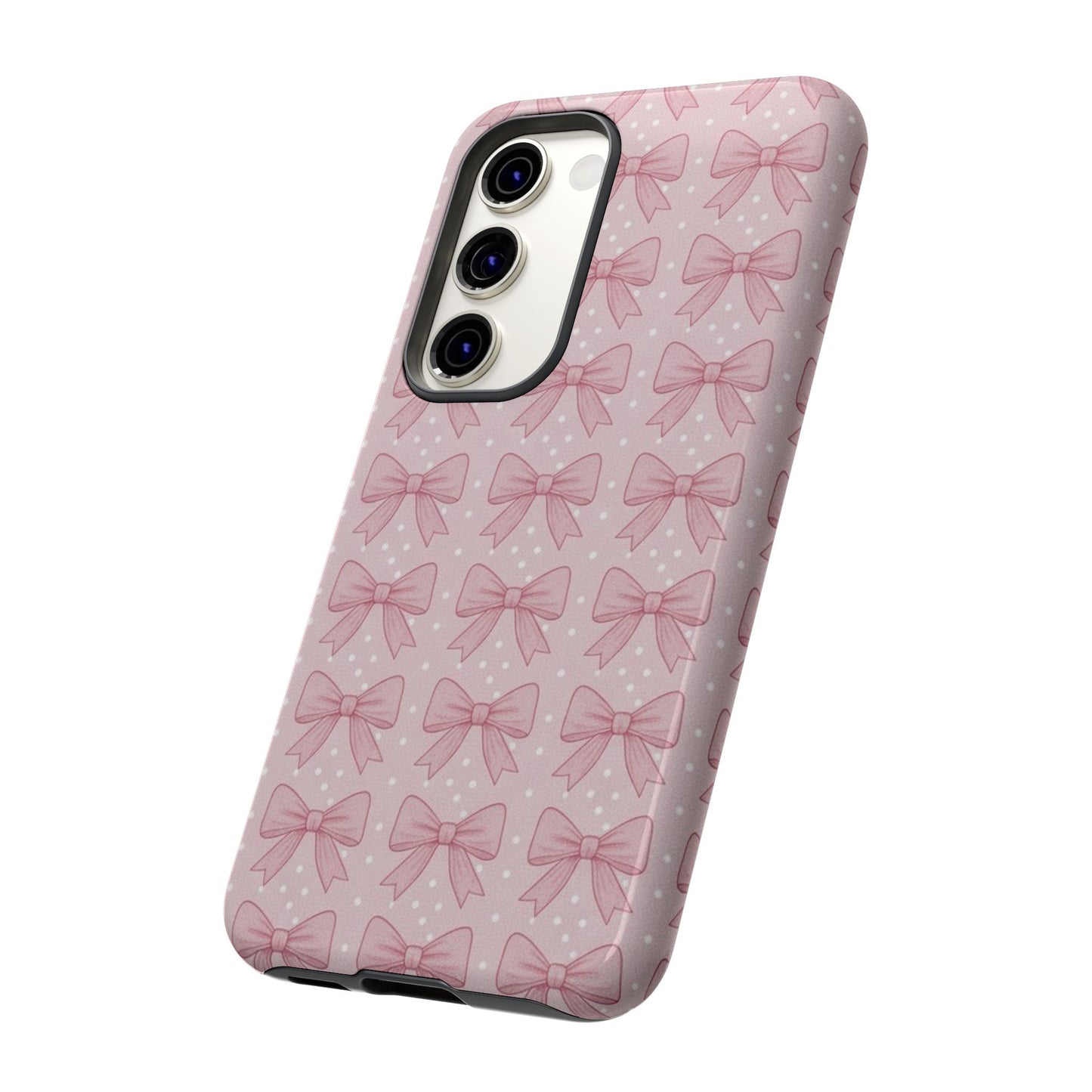 Pink Bow Pattern Phone Case – Soft Coquette Aesthetic Tough Case