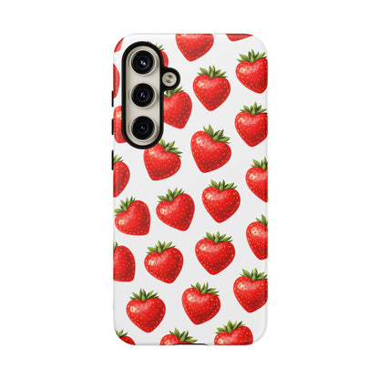Cute Strawberry Phone Case – Aesthetic Fruit Pattern Protective Cover for Iphone, Samsung Galaxy and Pixel