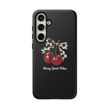 Cherry Cow Print Phone Case | Coquette Bow Aesthetic iPhone & Samsung Tough Case
