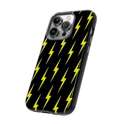 Yellow Lightning Bolt Tough Phone Case | Bold Electric Pattern Case for Iphone, Samsung Galaxy and Pixel