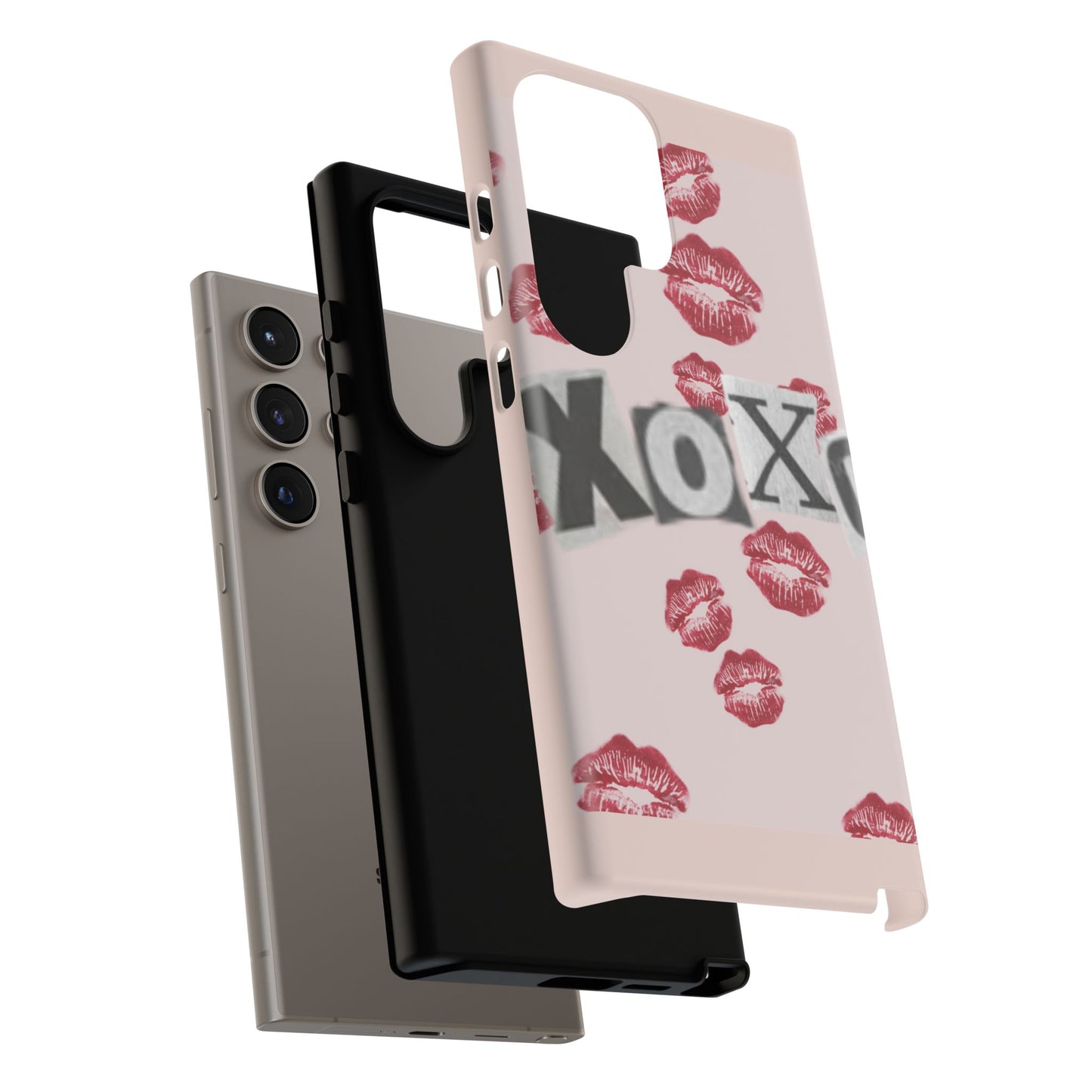 XOXO Kiss Print Phone Case | Coquette Valentine Aesthetic | Cute Pink Lipstick Kiss Tough Case for iPhone & Samsung