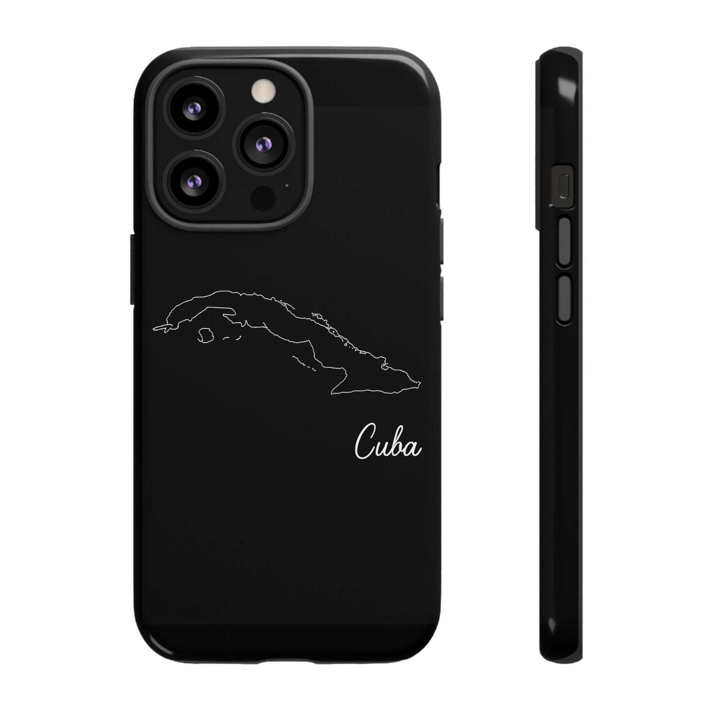 Cuba Outline Phone Case – Minimal Country Map Tough Case (iPhone, Samsung, Pixel)