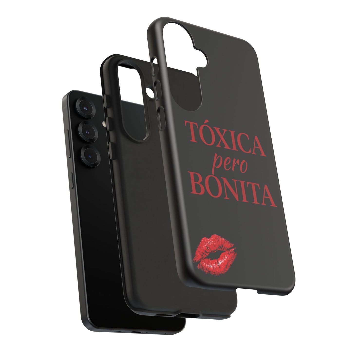 Toxica Pero Bonita Phone Case, Latina Quote Case, Red Lips Aesthetic, Spanish Saying Case, Trendy Tough Cover