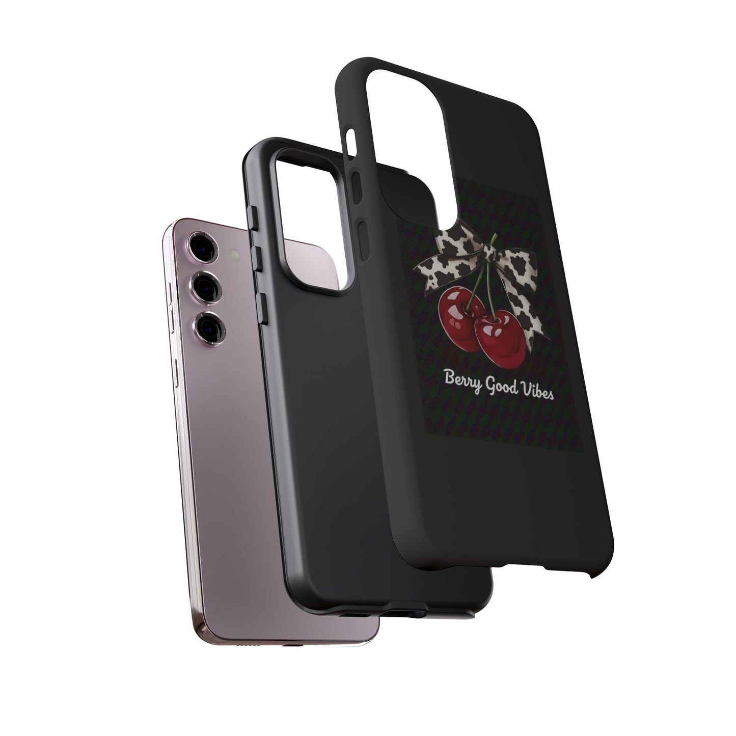 Cherry Cow Print Phone Case | Coquette Bow Aesthetic iPhone & Samsung Tough Case