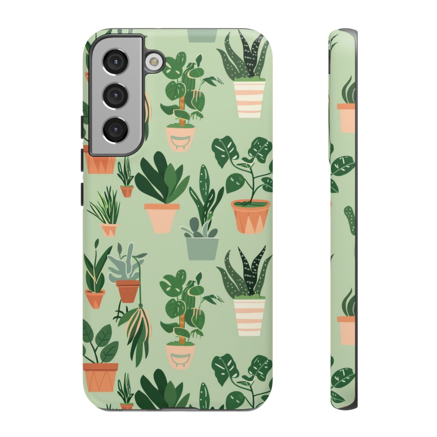 Plant Lover Phone Case | Cute Potted Plants Pattern | Botanical Aesthetic Tough Case