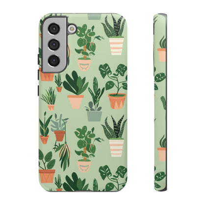 Plant Lover Phone Case | Cute Potted Plants Pattern | Botanical Aesthetic Tough Case