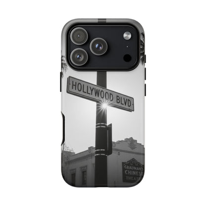 Hollywood Blvd Phone Case | Vintage Los Angeles Street Sign | Black & White LA Aesthetic