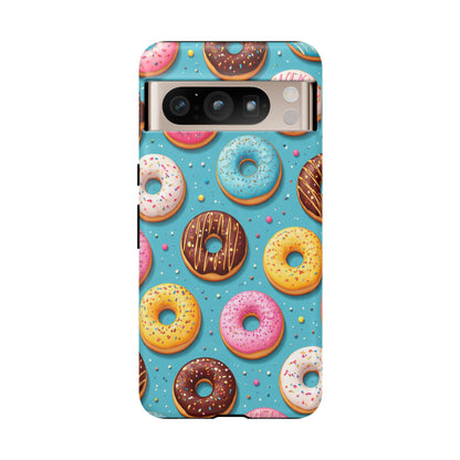 Cute Donut Pattern Phone Case – Colorful Sprinkles Dessert Design for Iphone, Samsung Galaxy and Pixel