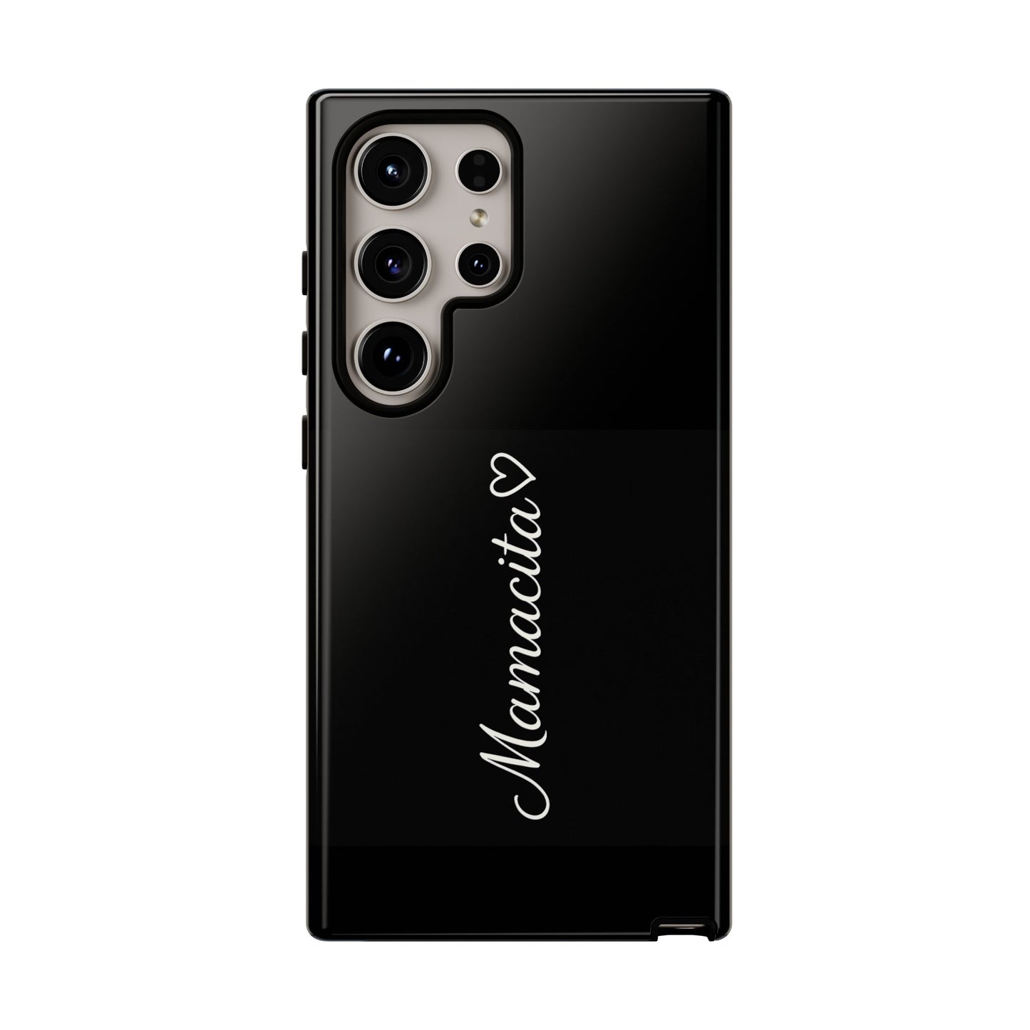 Mamacita Script Phone Case | Minimal Black Tough Case | Sleek Aesthetic Cover