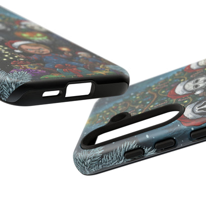 Christmas Horror Phone Case – Festive Slasher Collage Tough Case (iPhone, Samsung, Pixel)