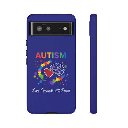 Autism Awareness Tough Case – "Love Connects All Pieces" Phone Case for Iphone, Samsung Galaxy and Pixel
