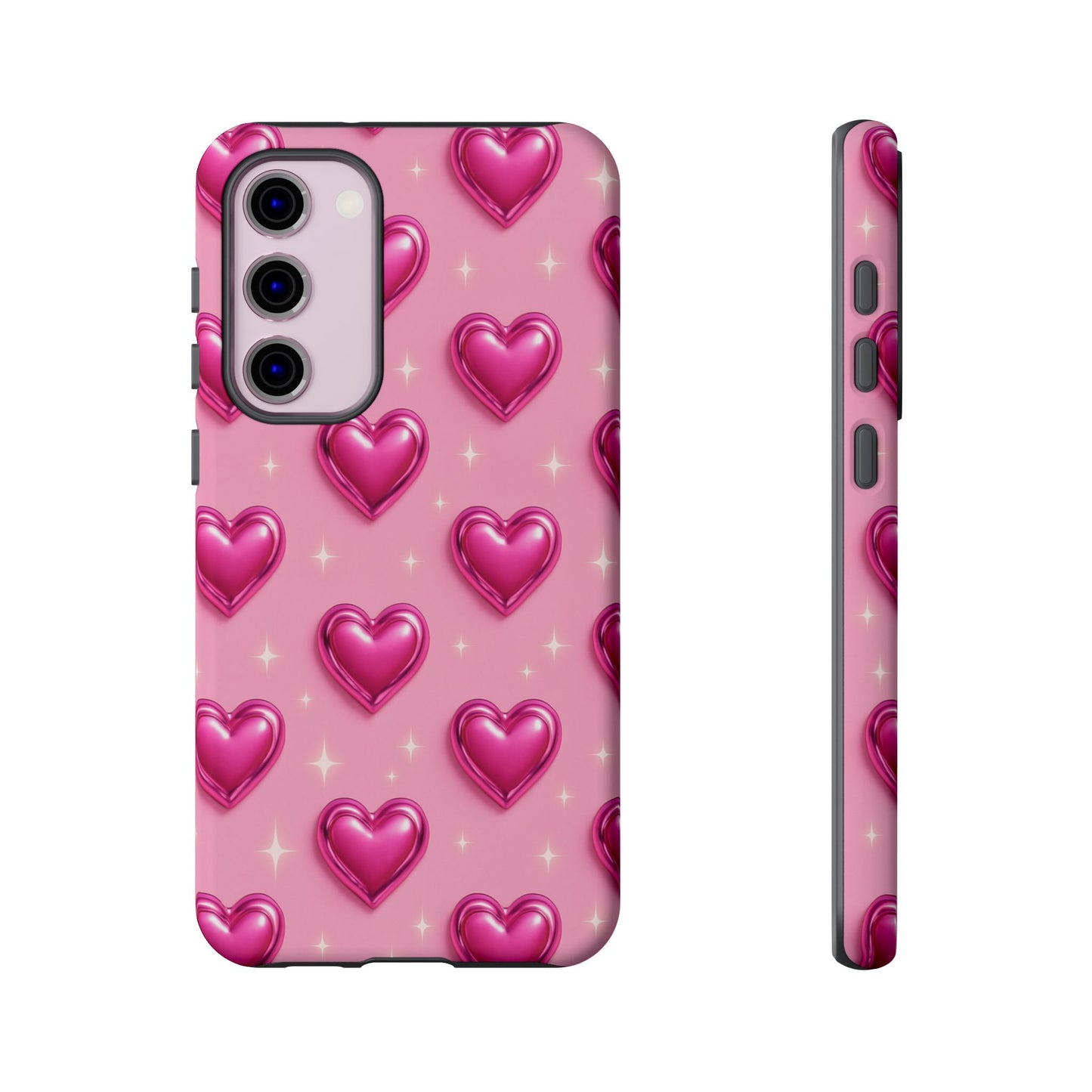Pink Heart Pattern Phone Case | Tough Protective Case for Iphone, Samsung Galaxy and Pixel