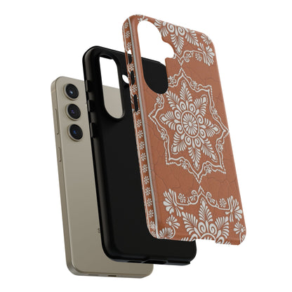 Talavera Terracotta Phone Case | Mexican Floral Pattern iPhone & Samsung Tough Case | Boho Clay Aesthetic Cover