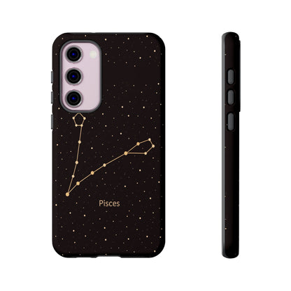 Pisces Zodiac Constellation Phone Case – Luxe Gold Celestial Cover