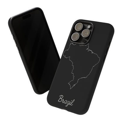 Brazil Outline Phone Case – Minimal Country Map Tough Case (iPhone, Samsung, Pixel)
