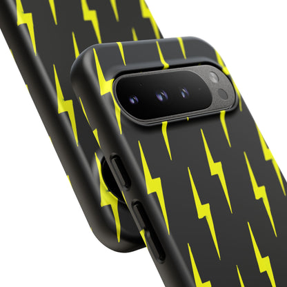 Yellow Lightning Bolt Tough Phone Case | Bold Electric Pattern Case for Iphone, Samsung Galaxy and Pixel
