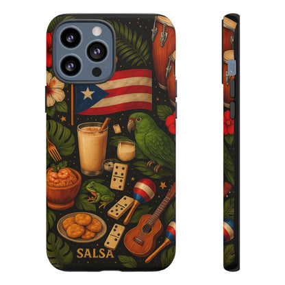 Puerto Rican Culture Phone Case | Boricua Icons Caribbean Aesthetic Tough Protective Case