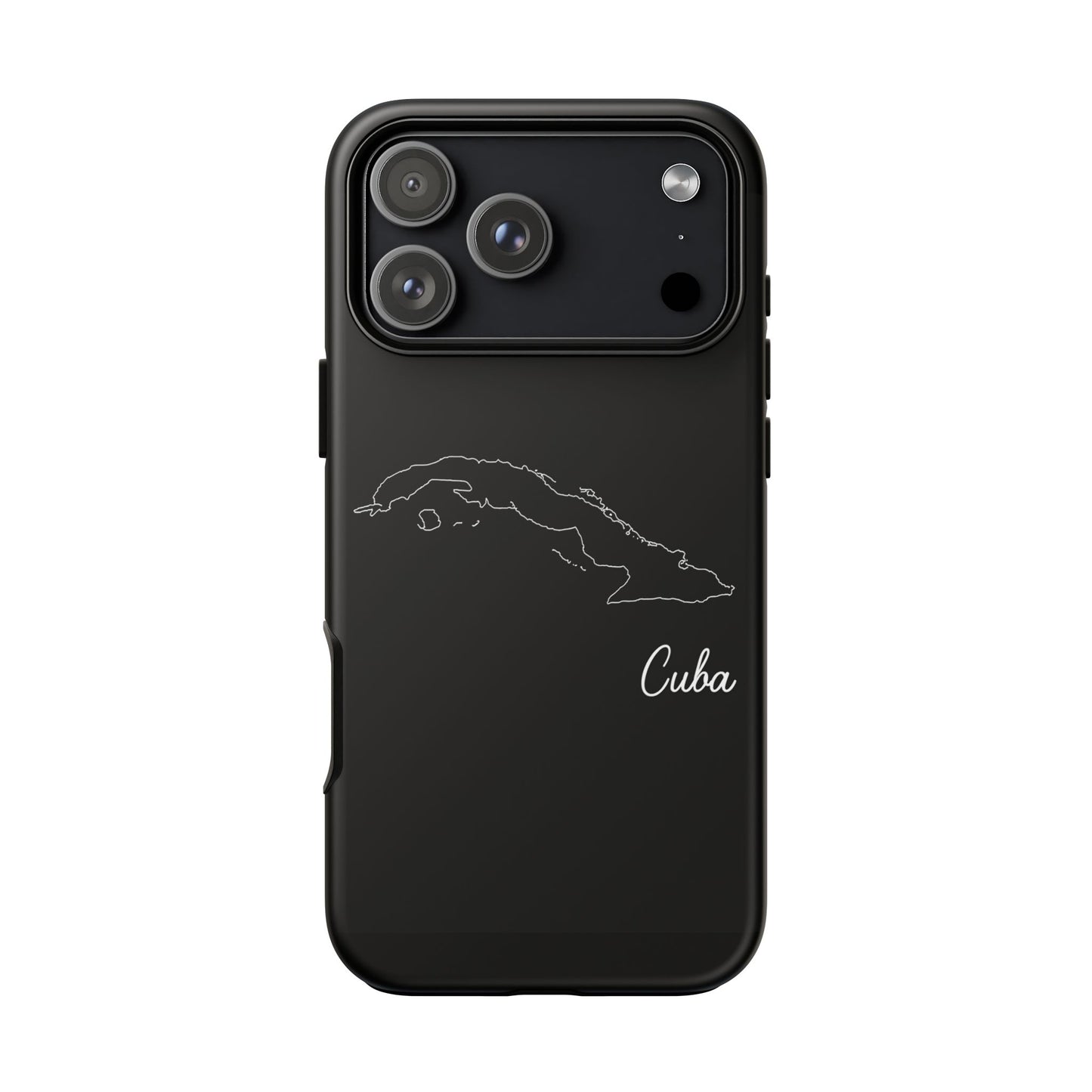 Cuba Outline Phone Case – Minimal Country Map Tough Case (iPhone, Samsung, Pixel)