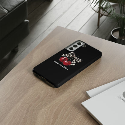Cherry Cow Print Phone Case | Coquette Bow Aesthetic iPhone & Samsung Tough Case