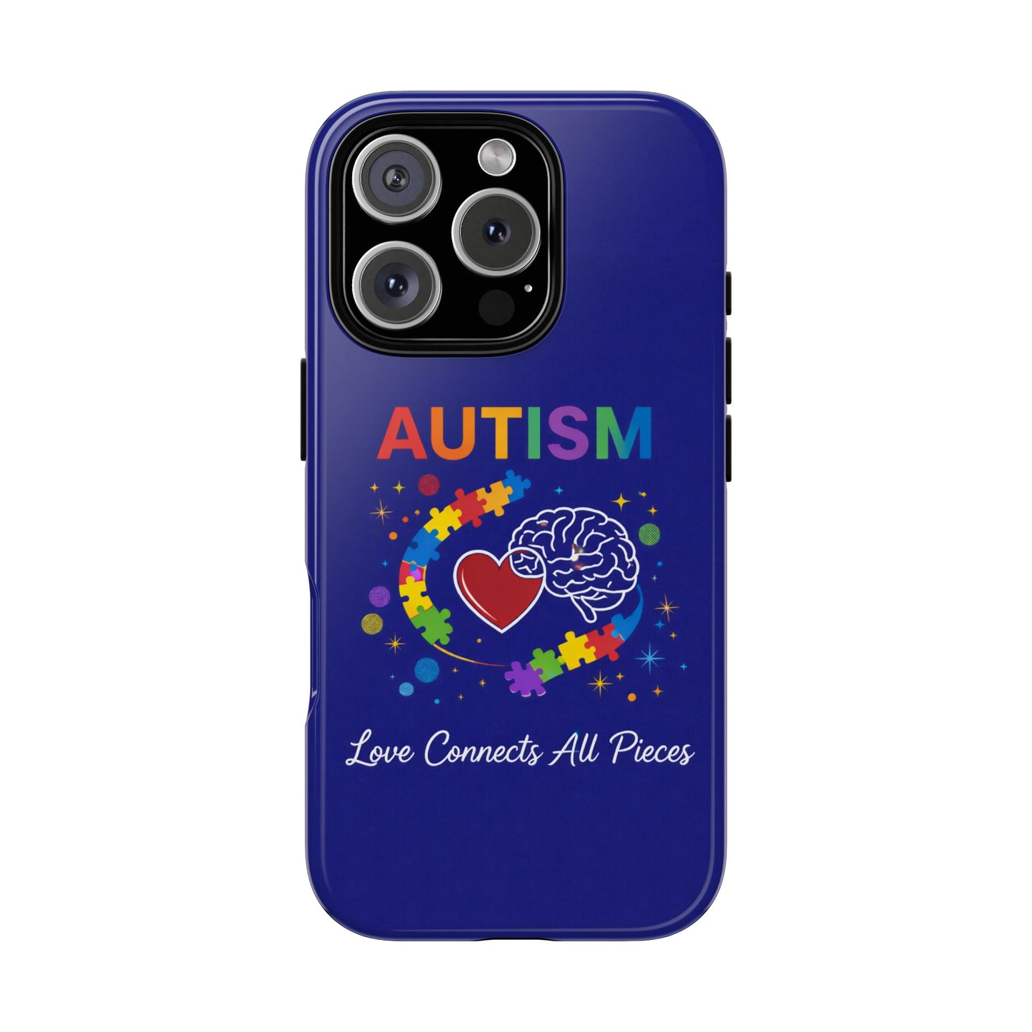 Autism Awareness Tough Case – "Love Connects All Pieces" Phone Case for Iphone, Samsung Galaxy and Pixel