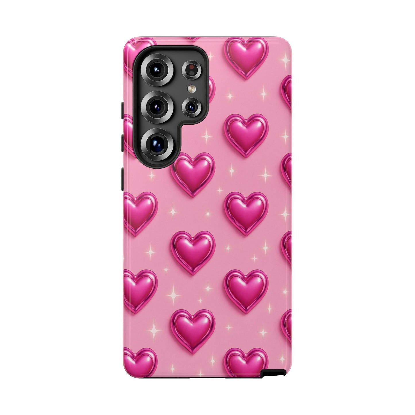 Pink Heart Pattern Phone Case | Tough Protective Case for Iphone, Samsung Galaxy and Pixel