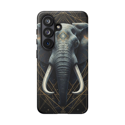 Elephant Mandala Phone Case – Black and Gold Spiritual Elephant Tough Protective Case